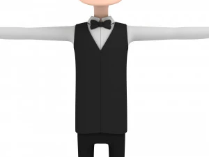 cartoonman029-waiter 3D Model