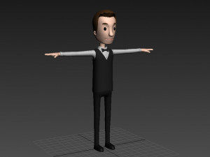 cartoonman029-waiter 3D 모델