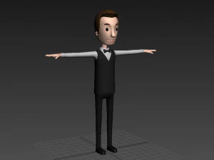 cartoonman029-waiter 3D Model