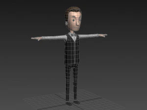 cartoonman029-waiter 3D Model