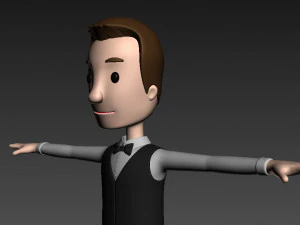 cartoonman029-waiter 3D Model