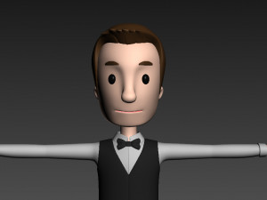 cartoonman029-waiter 3D 모델
