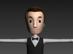 cartoonman029-waiter 3D Model