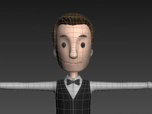 cartoonman029-waiter 3D Model