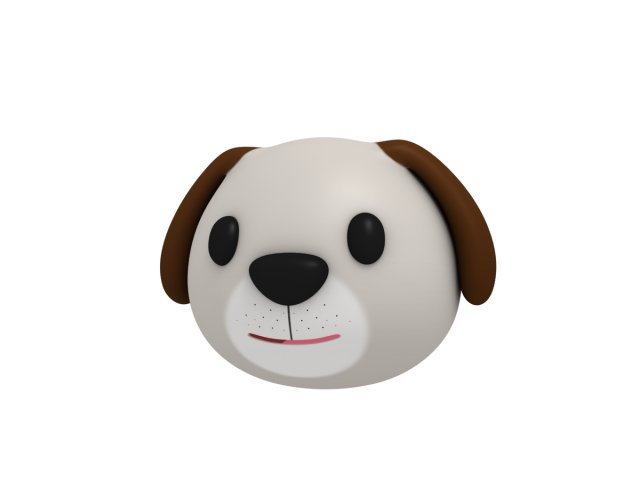 dog head 3D Model .c4d .max .obj .3ds .fbx .stl .blend 