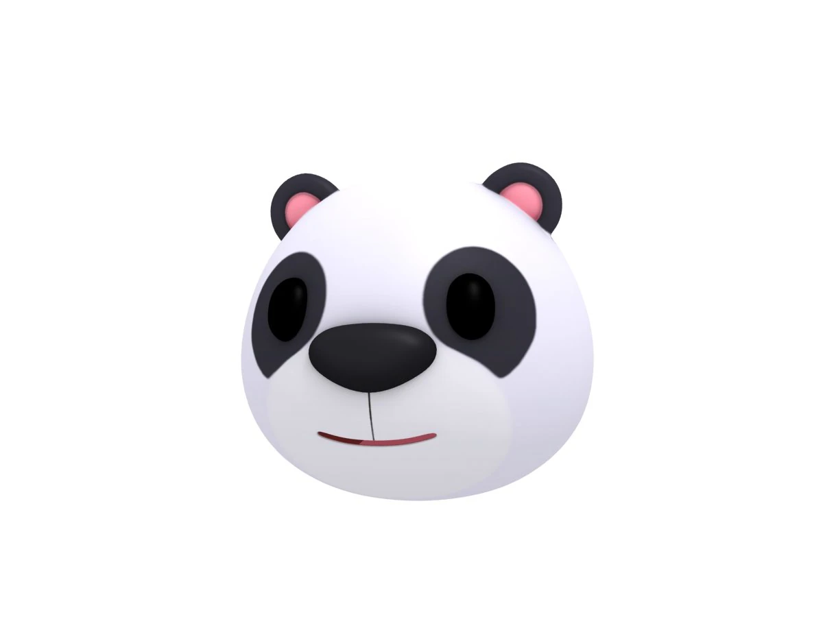 panda hoofd 3D Model .c4d .max .obj .3ds .fbx .stl .blend 