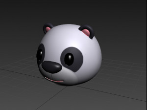 panda head Modello 3D