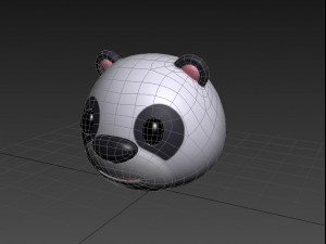 panda head Modello 3D