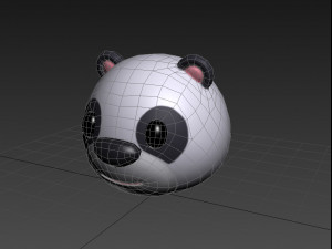 panda head Modello 3D