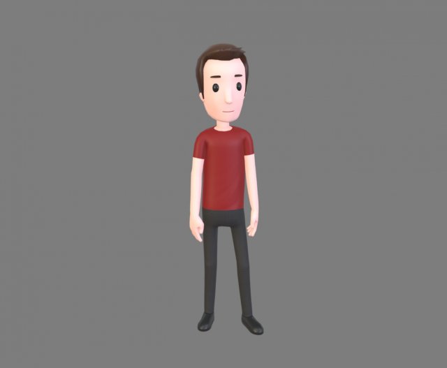 animated cartoon man 01 Model 3D .c4d .max .obj .3ds .fbx .stl .blend 