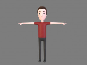 animated cartoon man 01 Model 3D