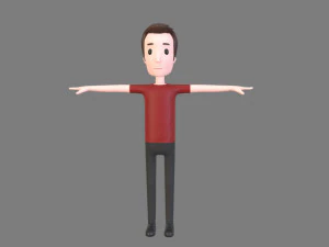 animated cartoon man 01 3D Model