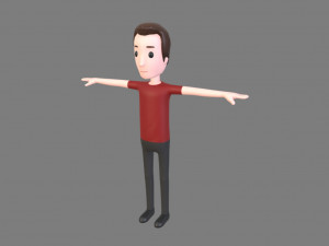 animated cartoon man 01 Model 3D