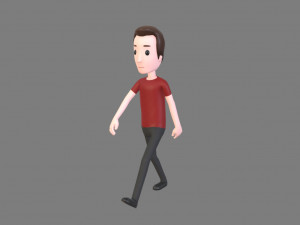 animated cartoon man 01 Model 3D