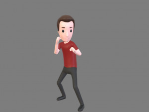 animated cartoon man 01 Model 3D