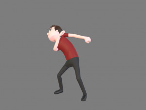 animated cartoon man 01 Model 3D