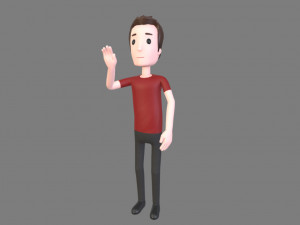 animated cartoon man 01 Model 3D