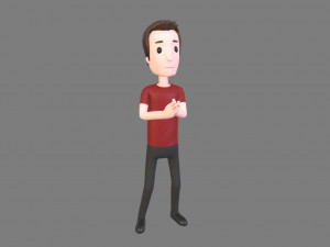 animated cartoon man 01 Model 3D