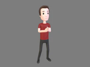 animated cartoon man 01 3D Model