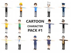 cartoon man pack 1 3D 모델
