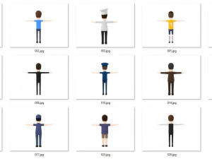 cartoon man pack 1 3D Model
