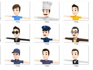 cartoon man pack 1 3D 모델