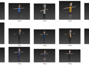 cartoon man pack 1 3D 모델