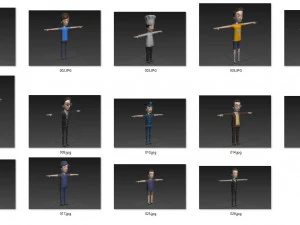 cartoon man pack 1 3D Model