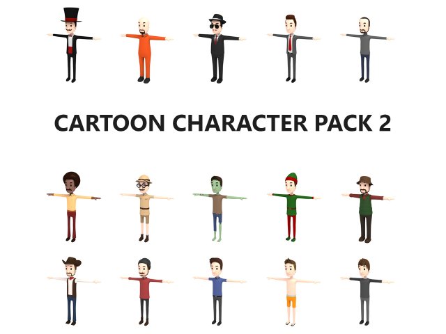 cartoon man character pack2 3D Model .c4d .max .obj .3ds .fbx .stl .blend 