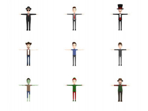 cartoon man character pack2 3D Model