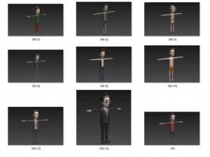 cartoon man character pack2 3D Model