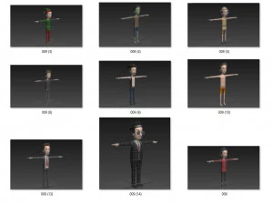cartoon man character pack2 3D Model