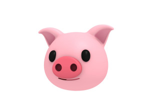 cartoon animal head pack Model 3D
