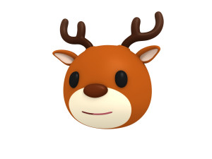 cartoon animal head pack Model 3D