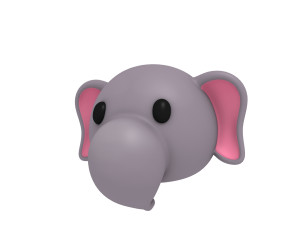 cartoon animal head pack Model 3D