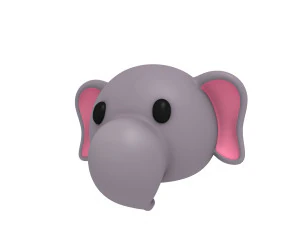 cartoon animal head pack 3D Model