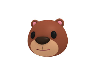 cartoon animal head pack Model 3D