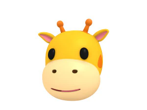 cartoon animal head pack 3D Model