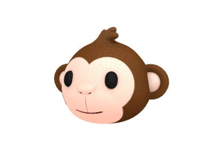 cartoon animal head pack 3D Model