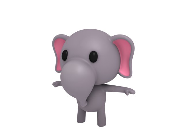 little elephant Model 3D .c4d .max .obj .3ds .fbx .stl .blend