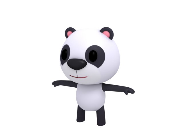 little panda 3D 모델 .c4d .max .obj .3ds .fbx .stl .blend 