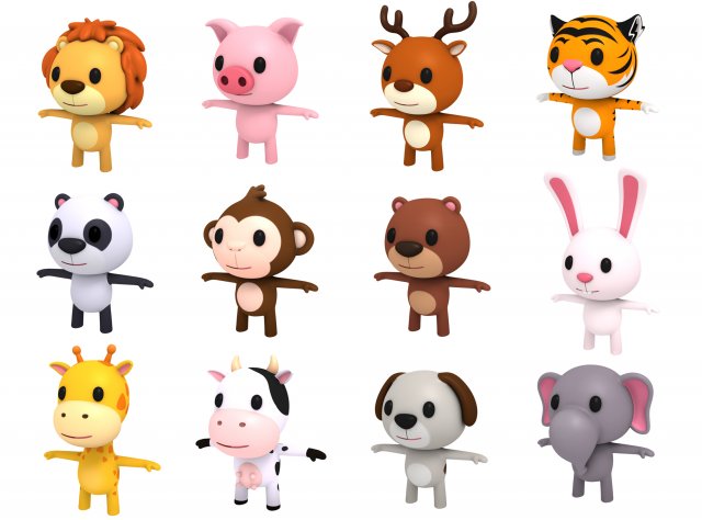 little animal pack 3D Модель .c4d .max .obj .3ds .fbx .stl .blend 