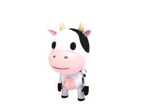 rigged cow Modèle 3D
