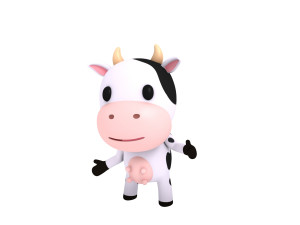 rigged cow Modèle 3D