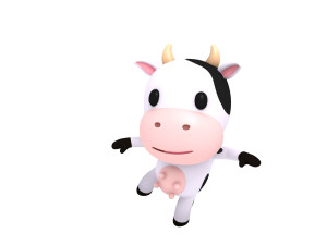 rigged cow Modèle 3D