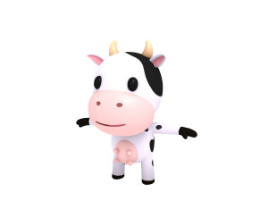 rigged cow Modèle 3D