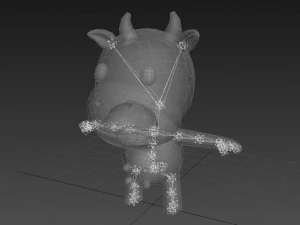 rigged cow 3D Model