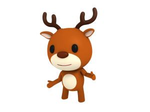 rigged deer 3D Model