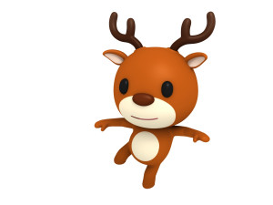 rigged deer 3D Model