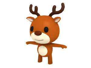 rigged deer 3D Model